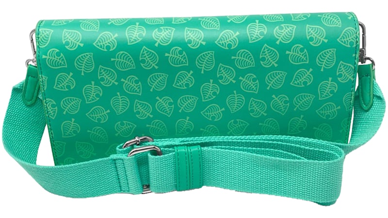ACNH Switch Sling Bag Teal Leaves Hardware Nintendo